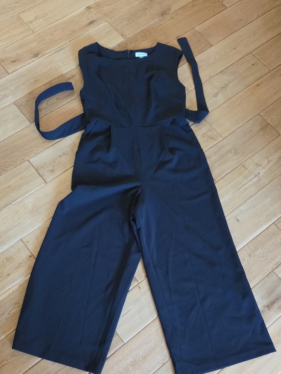 Calvin Klein Pants - Calvin Klein Black Wide-Leg Jumpsuit with Tie Waist